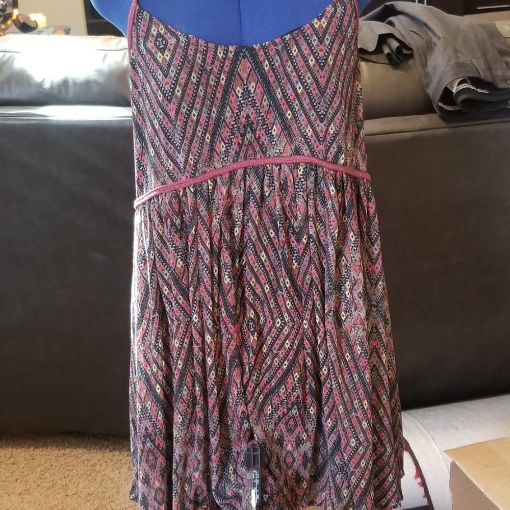 💖Free People Multi Babydoll Summer Top Sz M